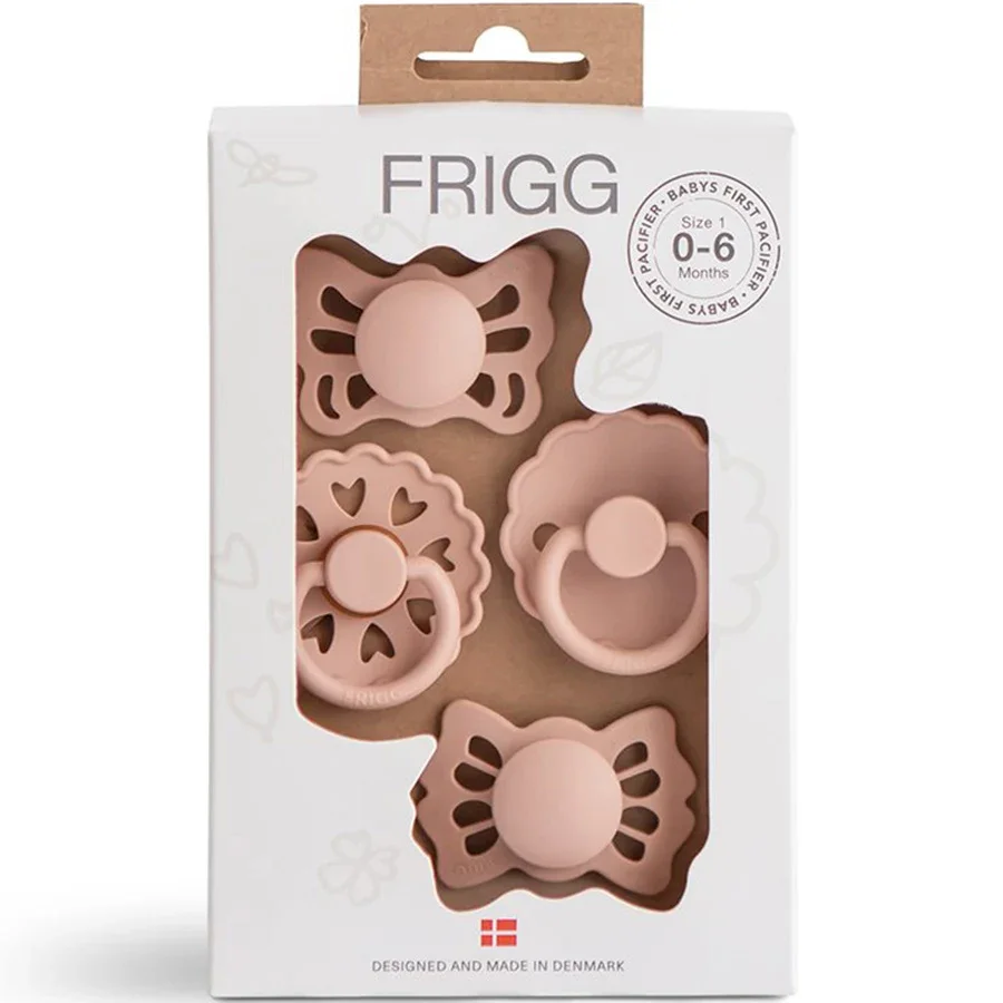 FRIGG 4-pack Baby's First pacifier Floral heart Blush Size 1 från FRIGG – köp hos Apotek Hjärtat