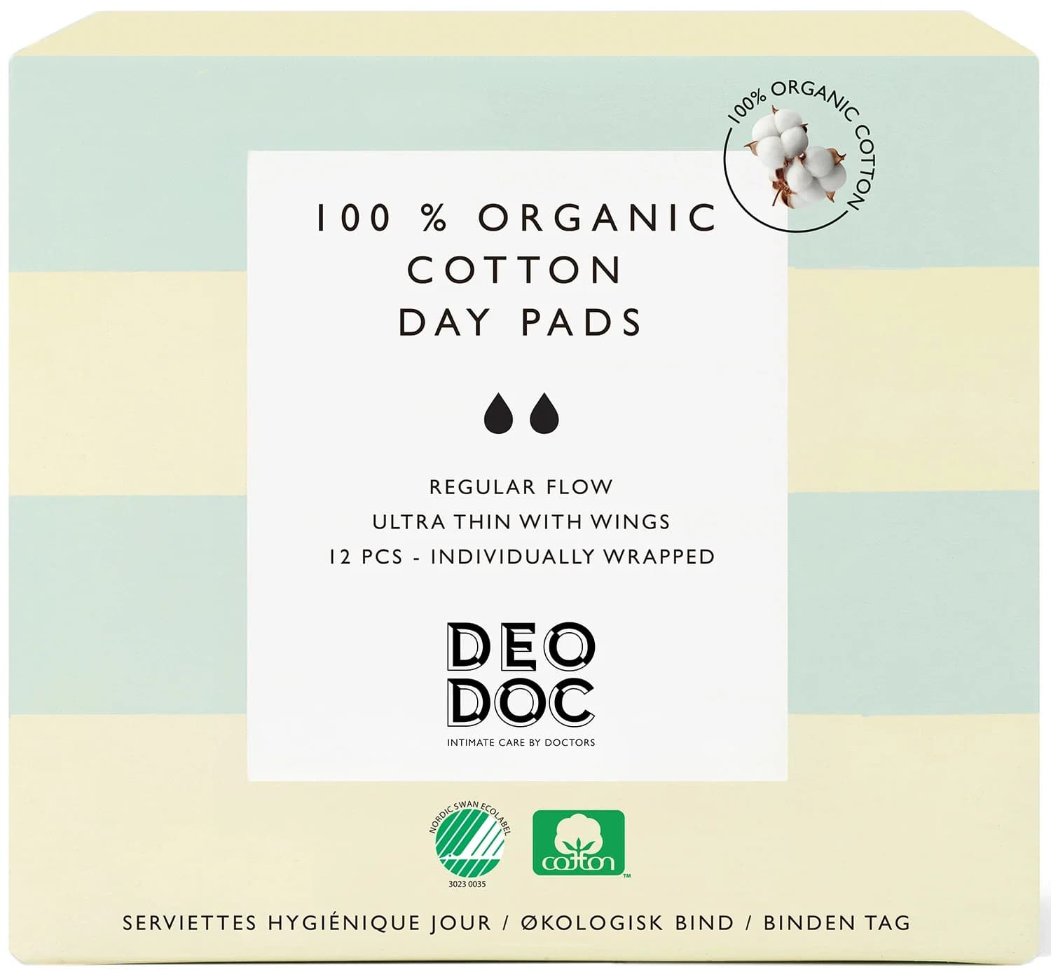 DeoDoc Organic Cotton Day Pad 12 st från DeoDoc – köp hos Apotek Hjärtat