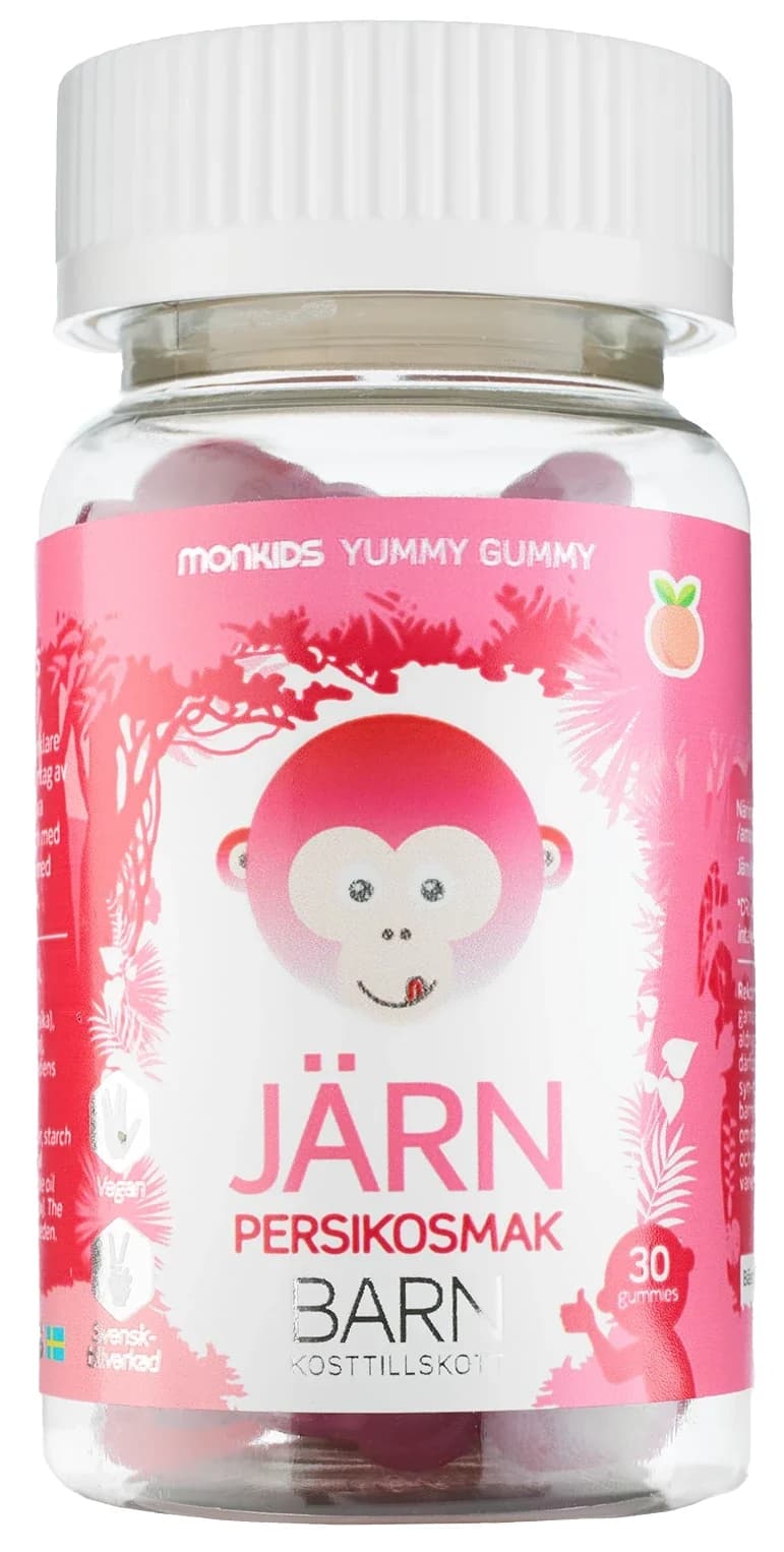 Monkids Järn Barn Persika 30 st från Monkids – köp hos Apotek Hjärtat