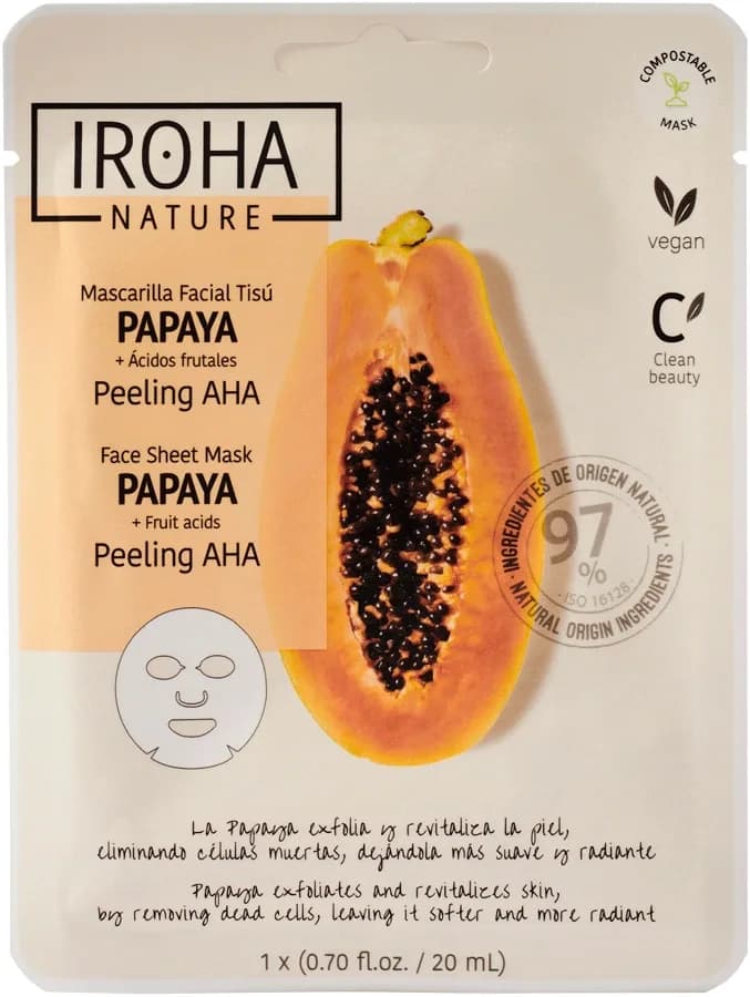 Iroha Nature Peeling AHA Papaya Face Sheet Mask 20 ml från Iroha Nature – köp hos Apotek Hjärtat