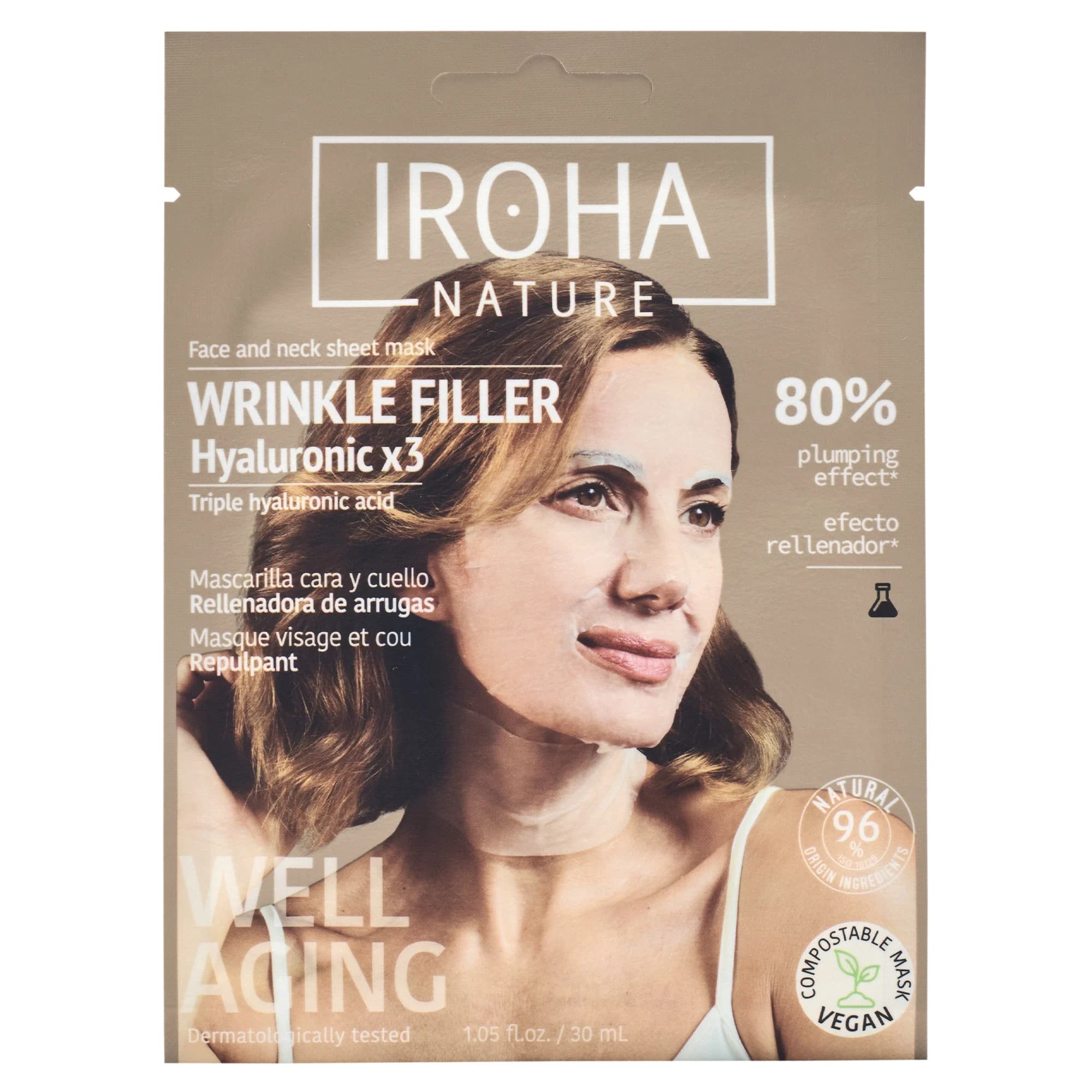 Iroha Nature Wrinkle Filler Hyaluronic Face & Neck Sheet Mask 20 ml från Iroha Nature – köp hos Apotek Hjärtat