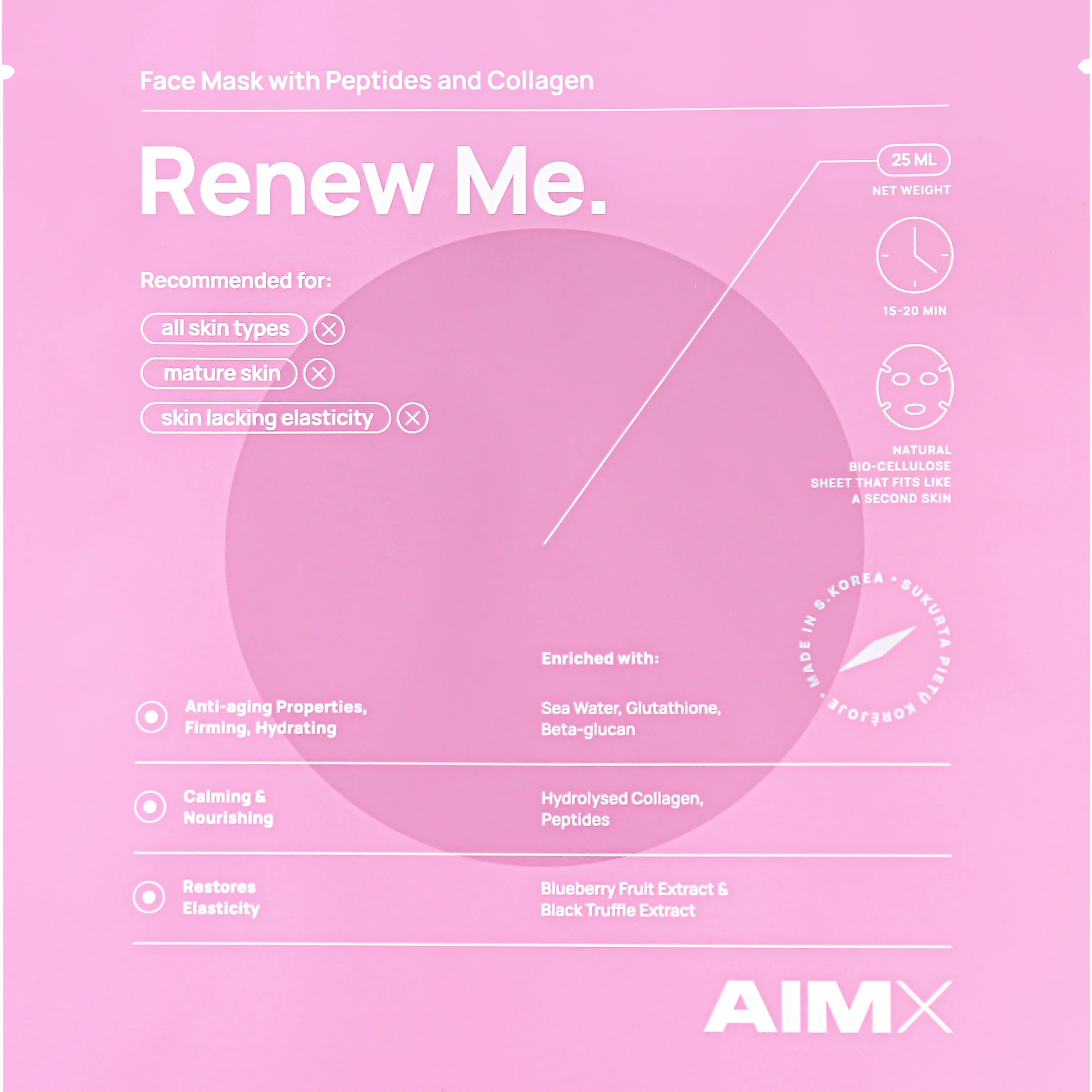AIMX Renew Me Face Mask With Peptides And Collagen 25 ml från AIMX – köp hos Apotek Hjärtat