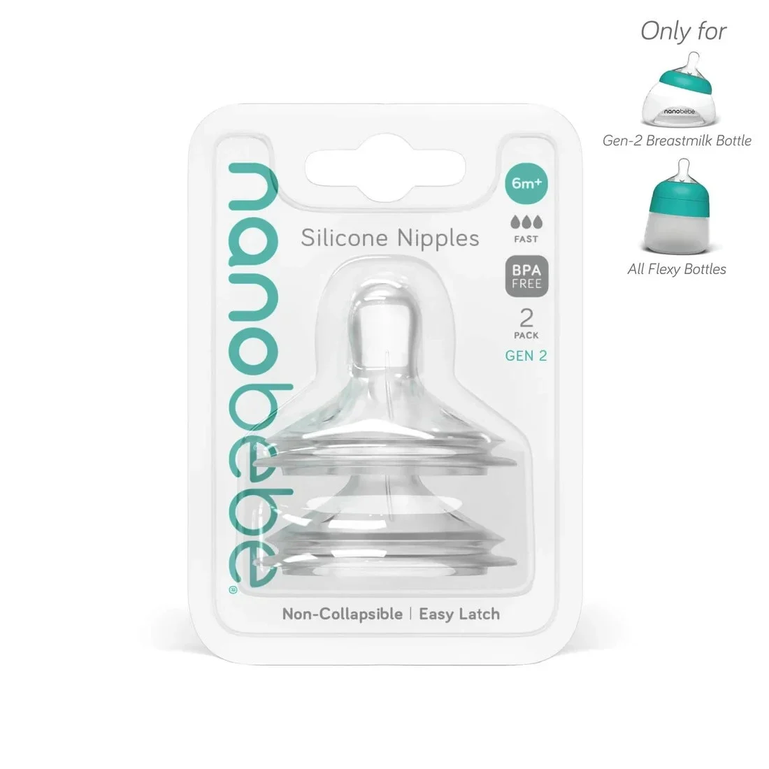 Nanobébé Dinapp Fast Flow Anti-kolik 2 st från Nanobébé – köp hos Apotek Hjärtat