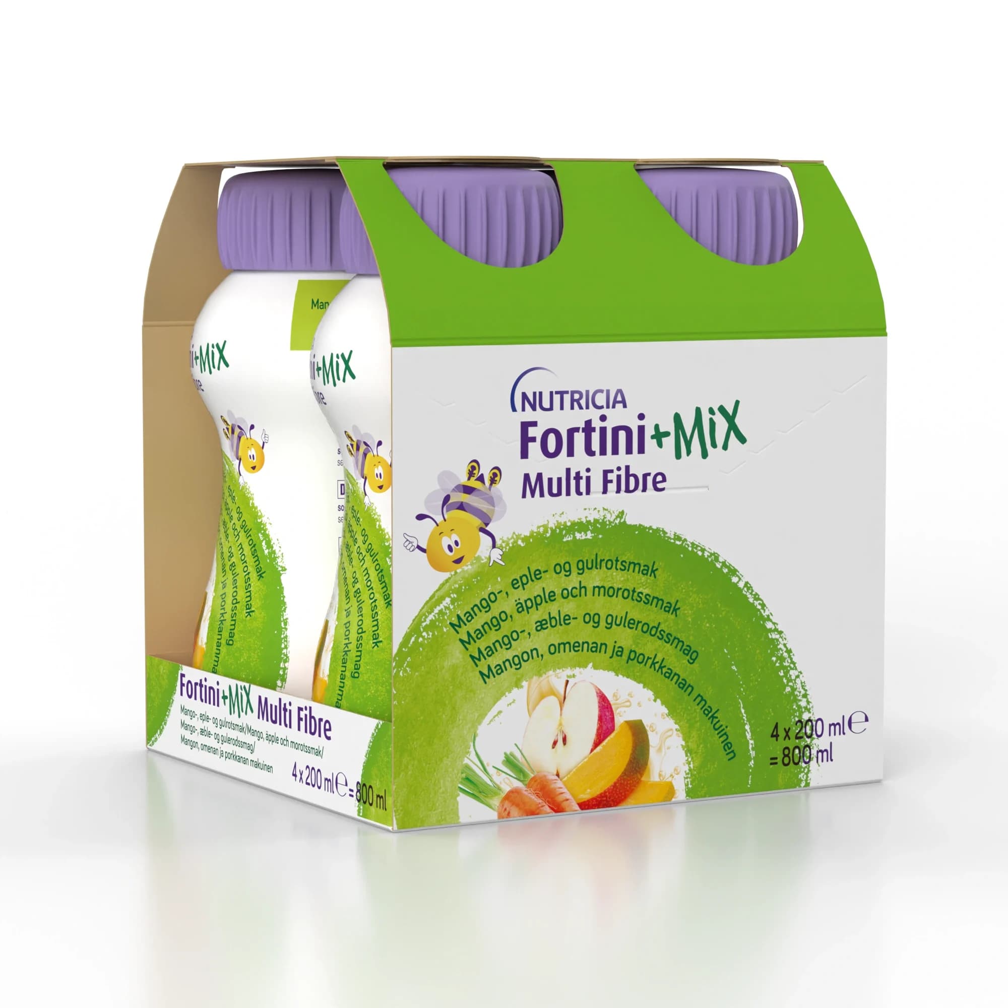 Fortini +Mix Multi Fibre Mango, Äpple och Morot 4x200 ml från Fortini – köp hos Apotek Hjärtat