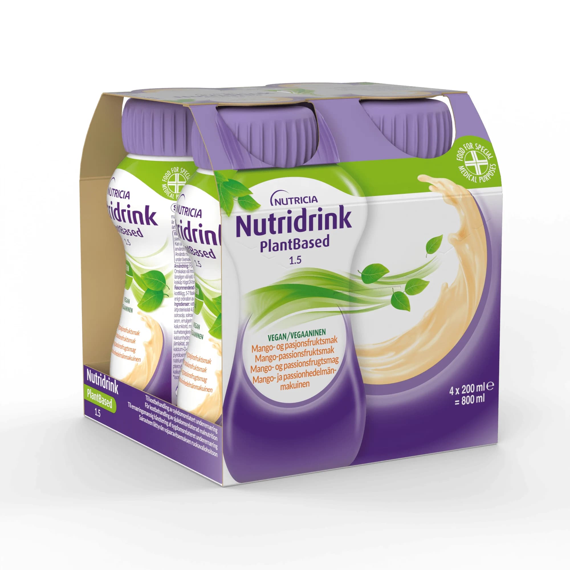 Nutridrink Plantbased Mango-Passionsfrukt 4x200 ml från Nutridrink – köp hos Apotek Hjärtat
