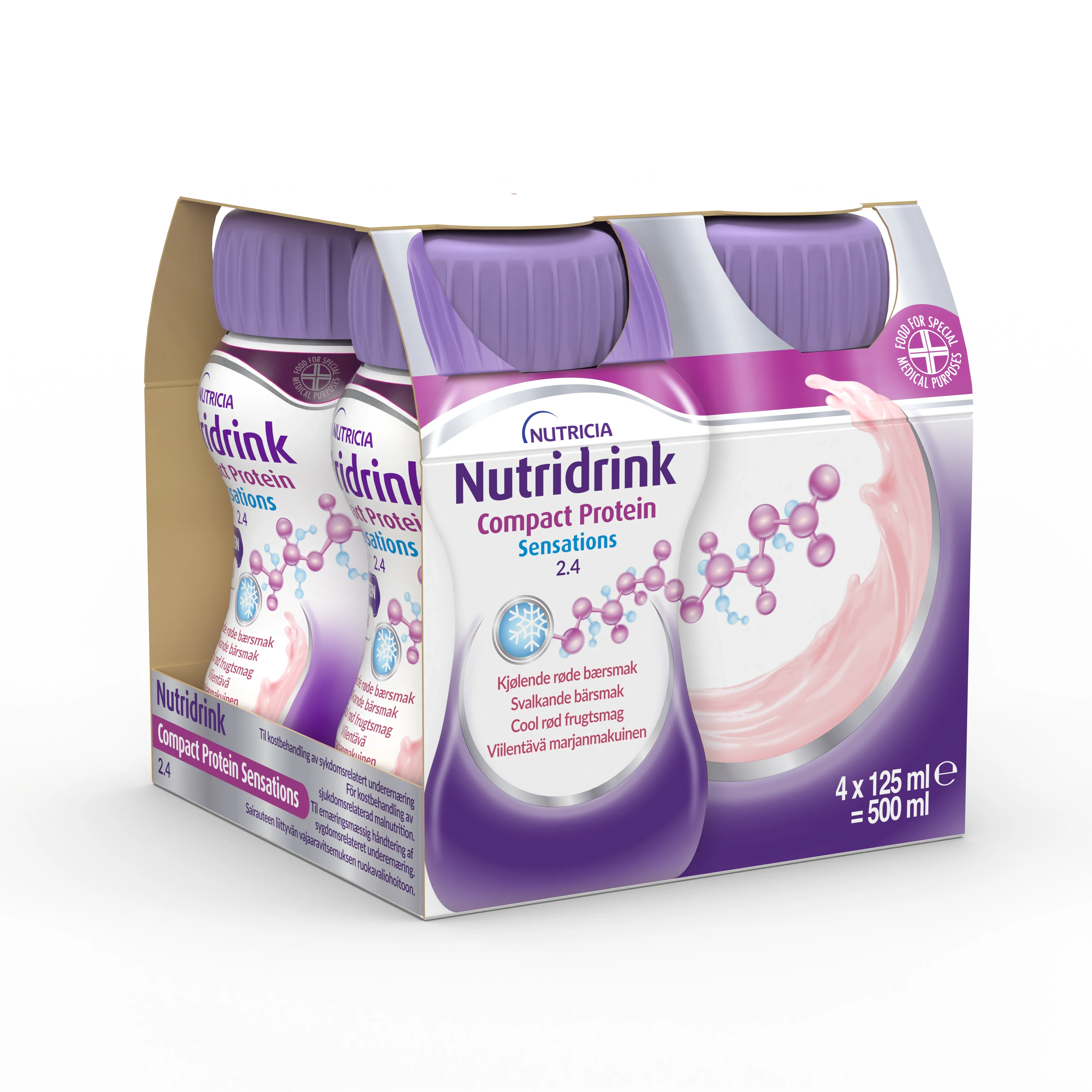 Nutridrink Compact Protein Sensations Svalkande Röda Bär 4 x 125 ml från Nutridrink – köp hos Apotek Hjärtat