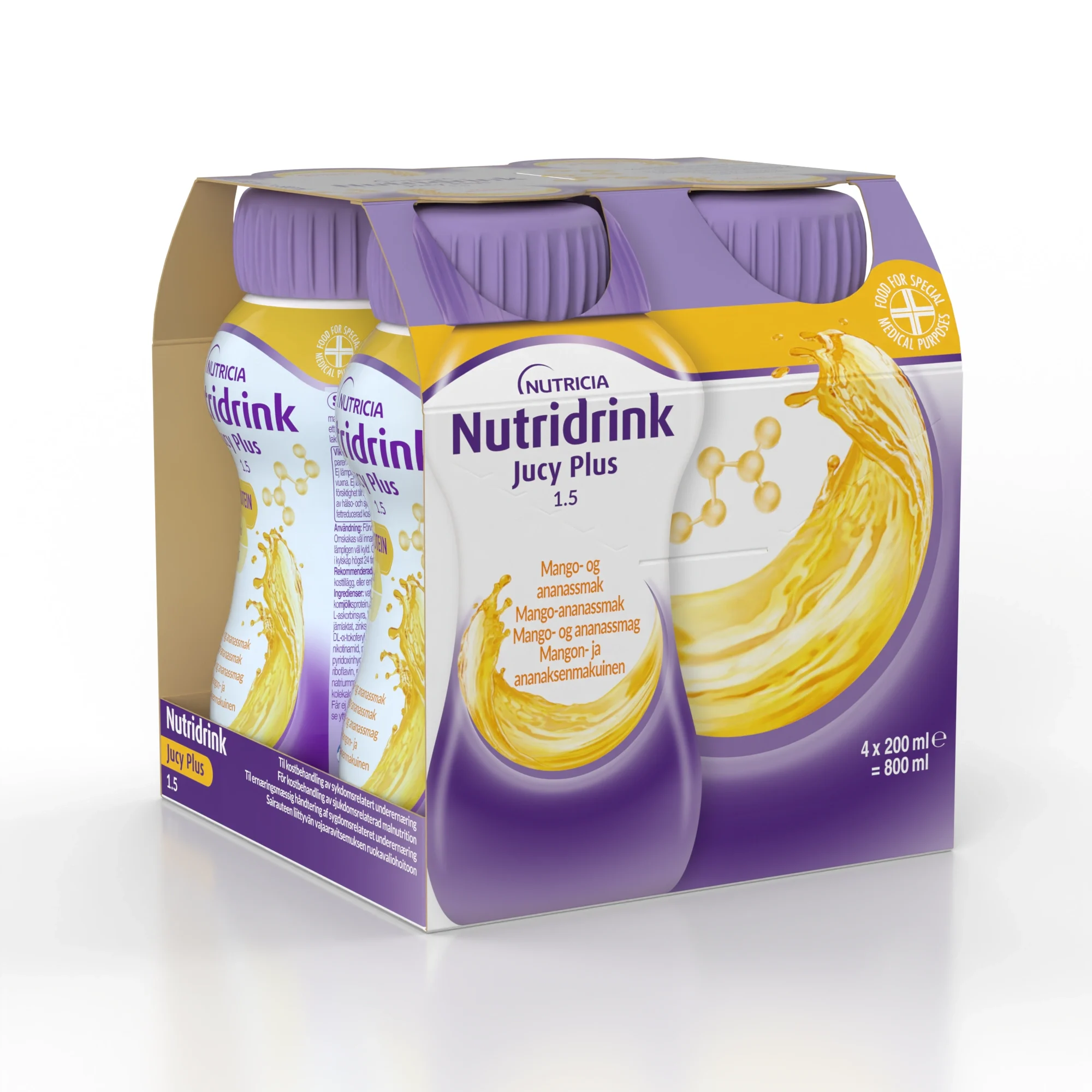 Nutridrink Jucy Plus Mango/Ananas 4x200 ml från Nutridrink – köp hos Apotek Hjärtat
