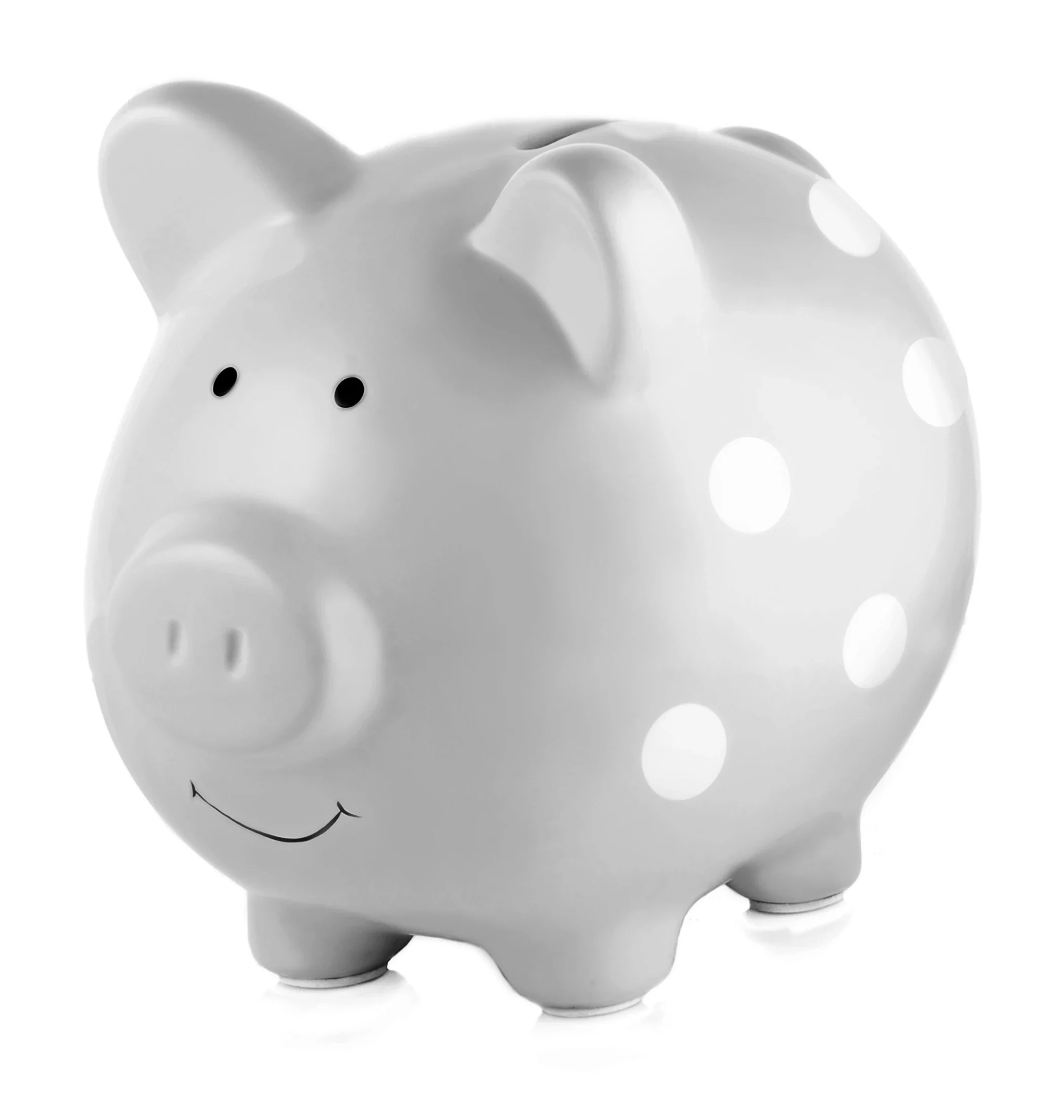 Pearhead Ceramic Piggy Bank Medium Polka Dot Gray från Pearhead – köp hos Apotek Hjärtat