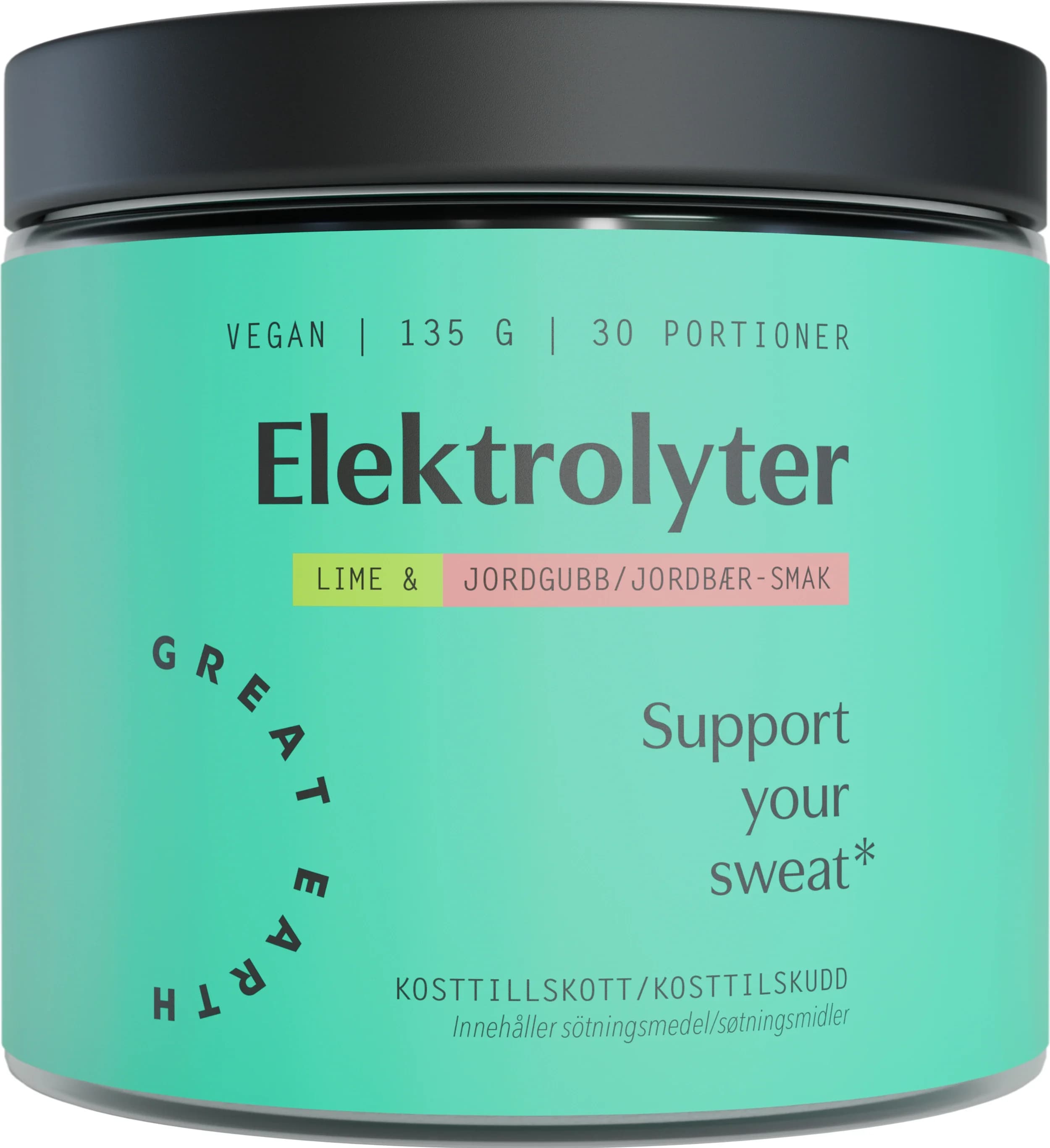 Great Earth Elektrolyter Jordgubb/Lime 135 g från Great Earth – köp hos Apotek Hjärtat
