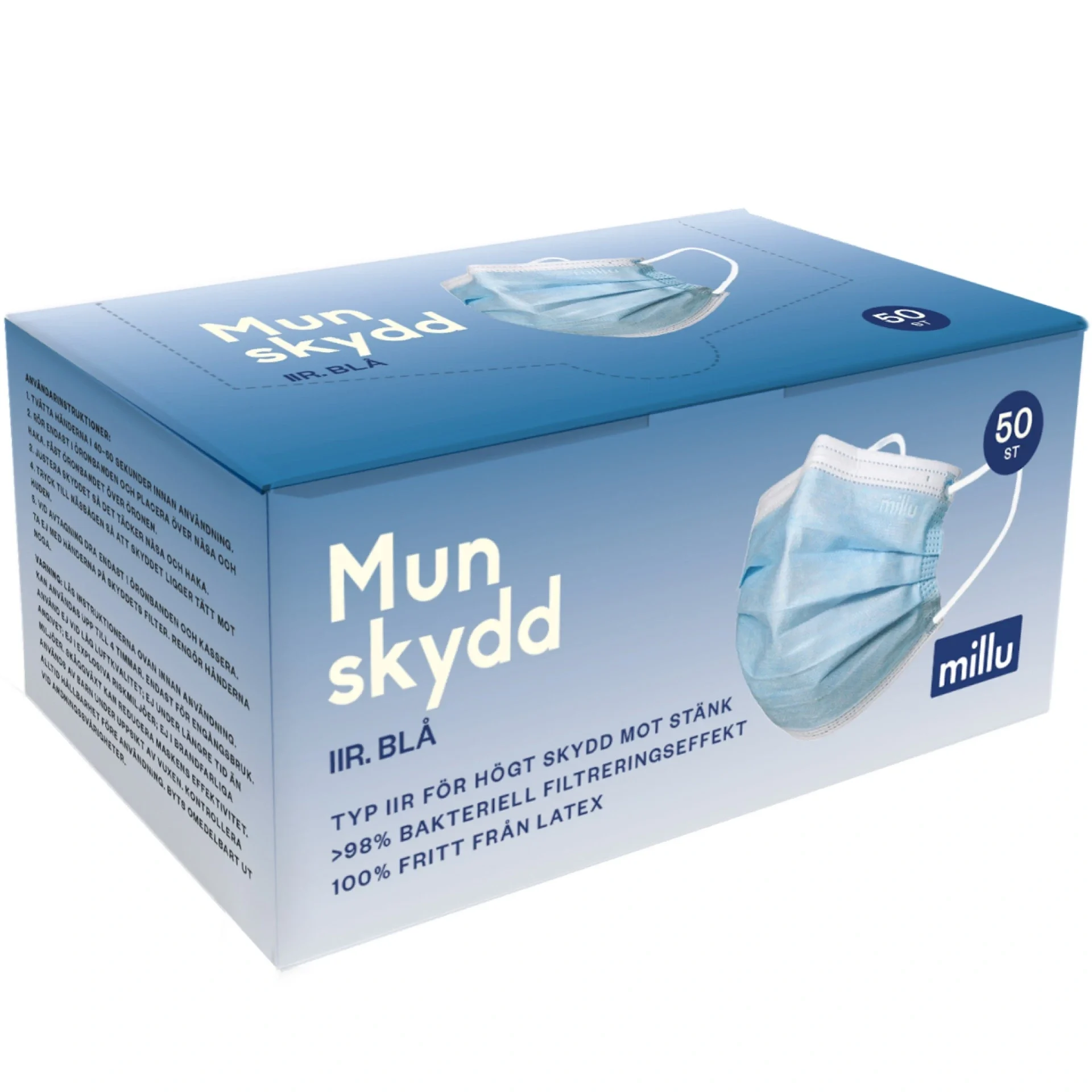 Millu Munskydd IIR 50 st Blå från Millu – köp hos Apotek Hjärtat