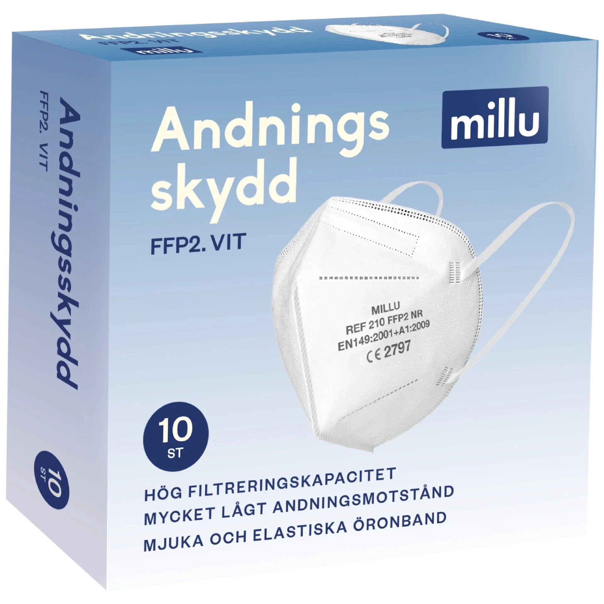 Millu Andningsskydd FFP2 10 st Vit från Millu – köp hos Apotek Hjärtat