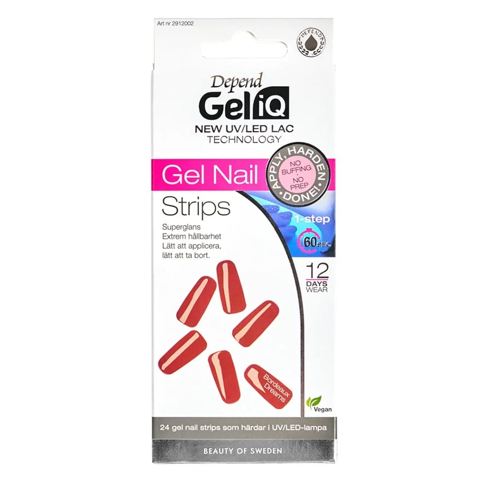Depend Gel iQ Gel Nail Strips 24 st Bordeaux Dreams från Depend – köp hos Apotek Hjärtat