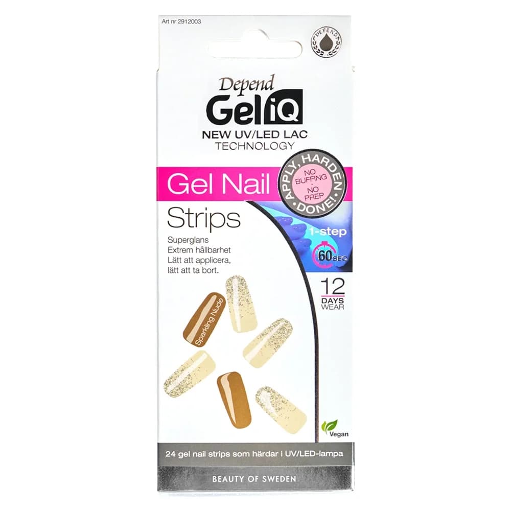 Depend Gel iQ Gel Nail Strips 24 st Sparkling Nude från Depend – köp hos Apotek Hjärtat