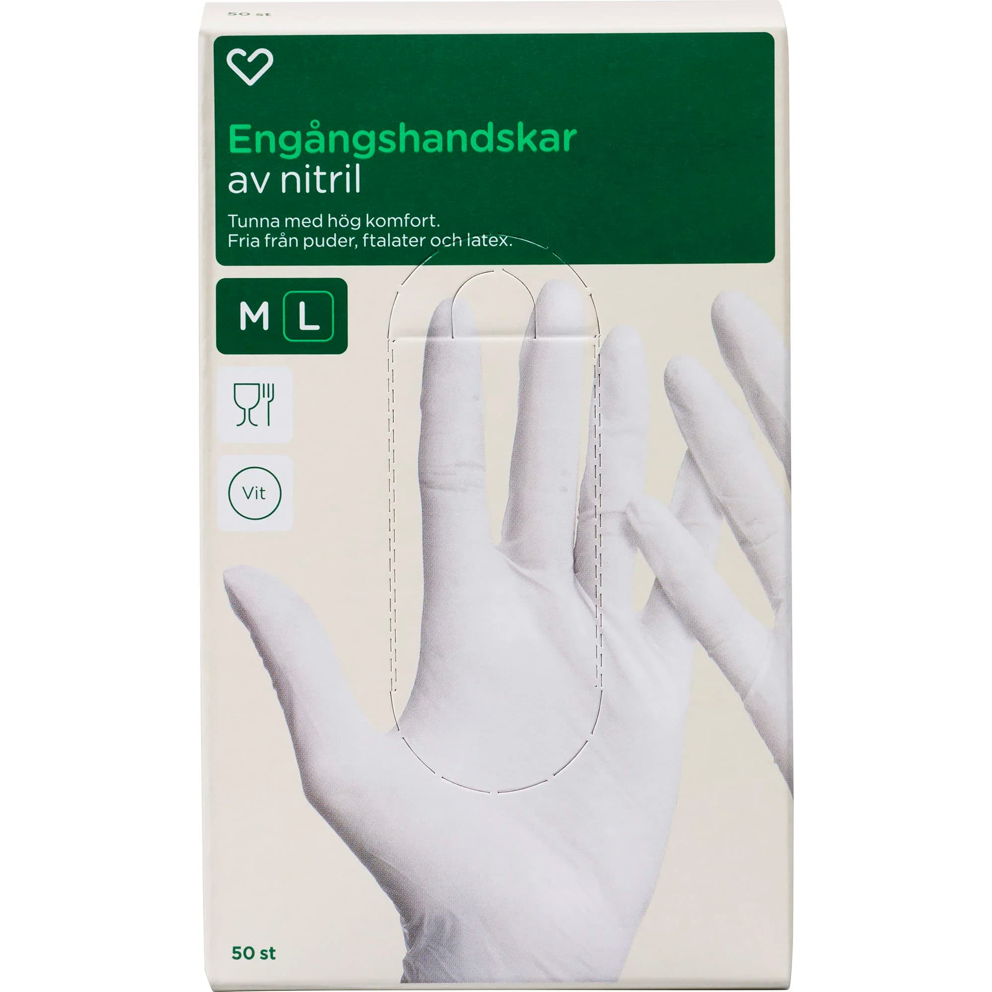 Hjärtats Engångshandskar Nitril 50-pack L från Hjärtats – köp hos Apotek Hjärtat