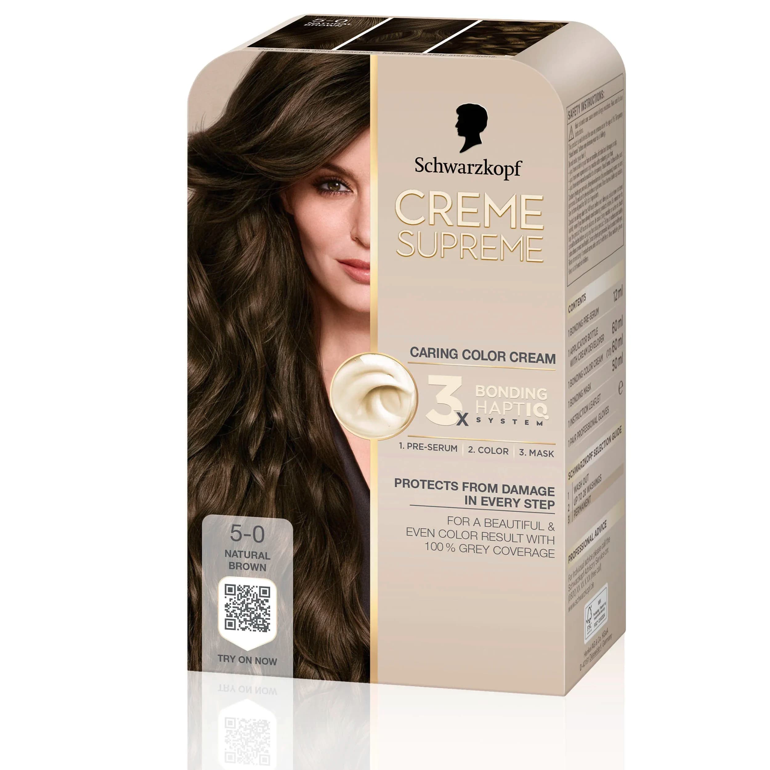 Schwarzkopf Creme Supreme 5-0 Natural Brown från Schwarzkopf – köp hos Apotek Hjärtat