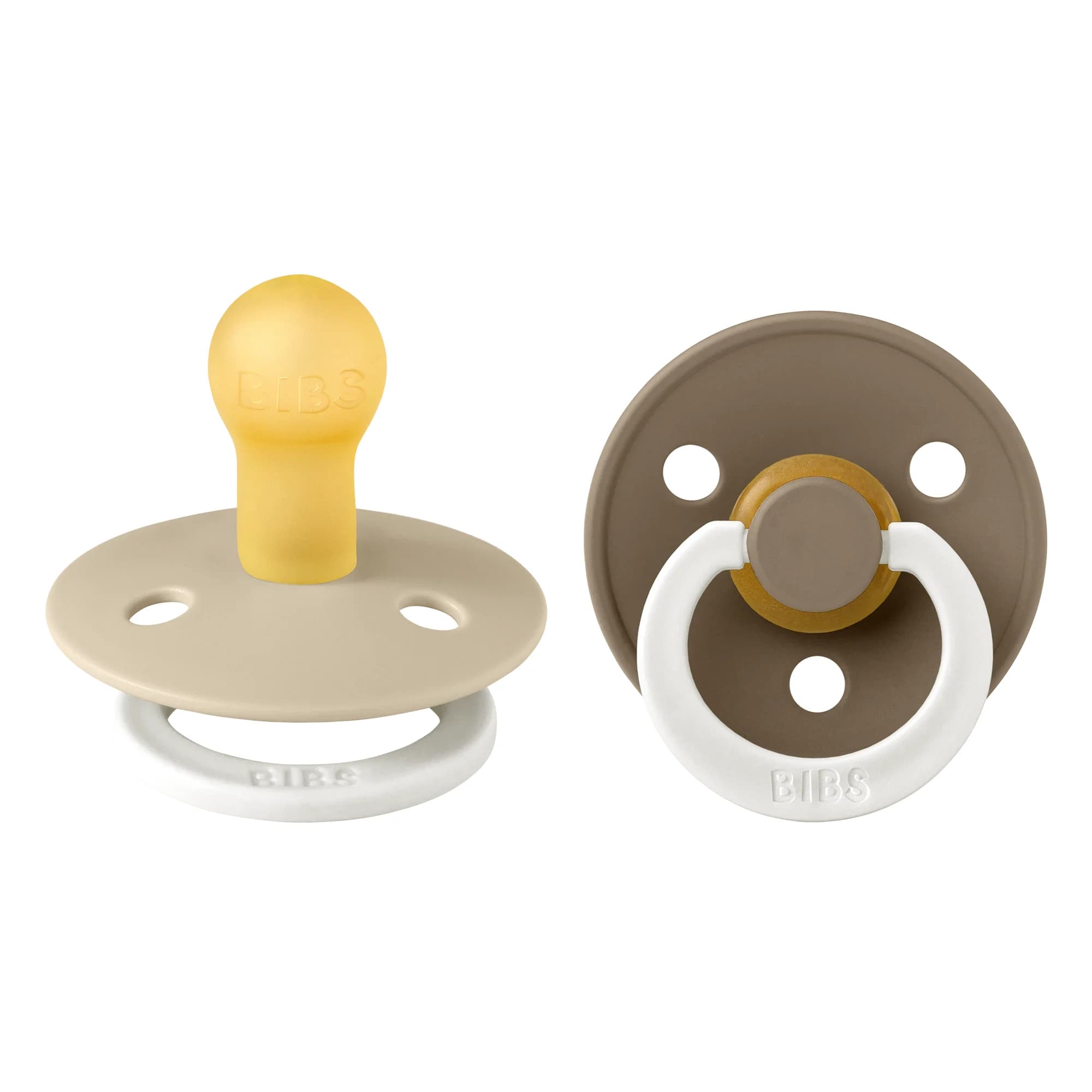 BIBS Pacifier Colour Latex Vanilla Glow/Dark Oak Glow 2-pack Size 1 från BIBS – köp hos Apotek Hjärtat