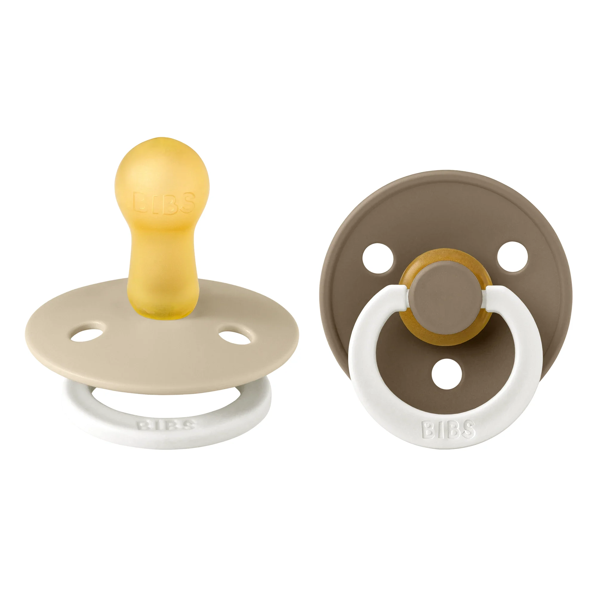 BIBS Pacifier Colour Latex Vanilla Glow/Dark Oak Glow 2-pack Size 2 från BIBS – köp hos Apotek Hjärtat