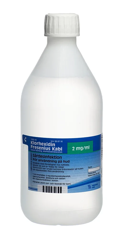 Klorhexidin Fresenius Kabi Kutan lösning 2mg/ml 1000 ml från Fresenius – köp hos Apotek Hjärtat