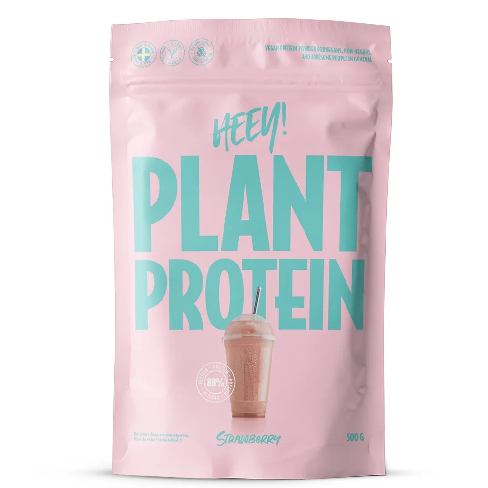 Heey! Veganskt Protein Jordgubb 500 g från Heey! – köp hos Apotek Hjärtat