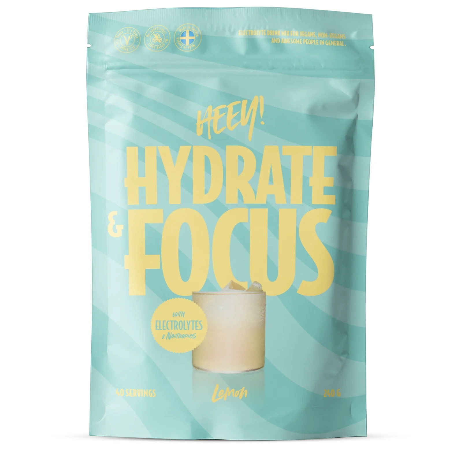 Heey! Hydrate & Focus Elektrolyter Citron 240 g från Heey! – köp hos Apotek Hjärtat