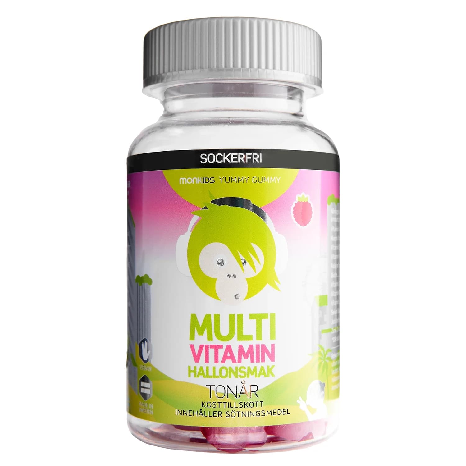 Monkids Multivitamin Sockerfri Tonår Hallon 60 st från Monkids – köp hos Apotek Hjärtat