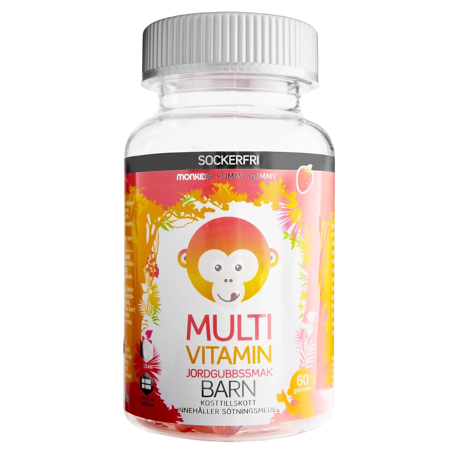 Monkids Multivitamin Sockerfri Barn Jordgubb 60 st från Monkids – köp hos Apotek Hjärtat
