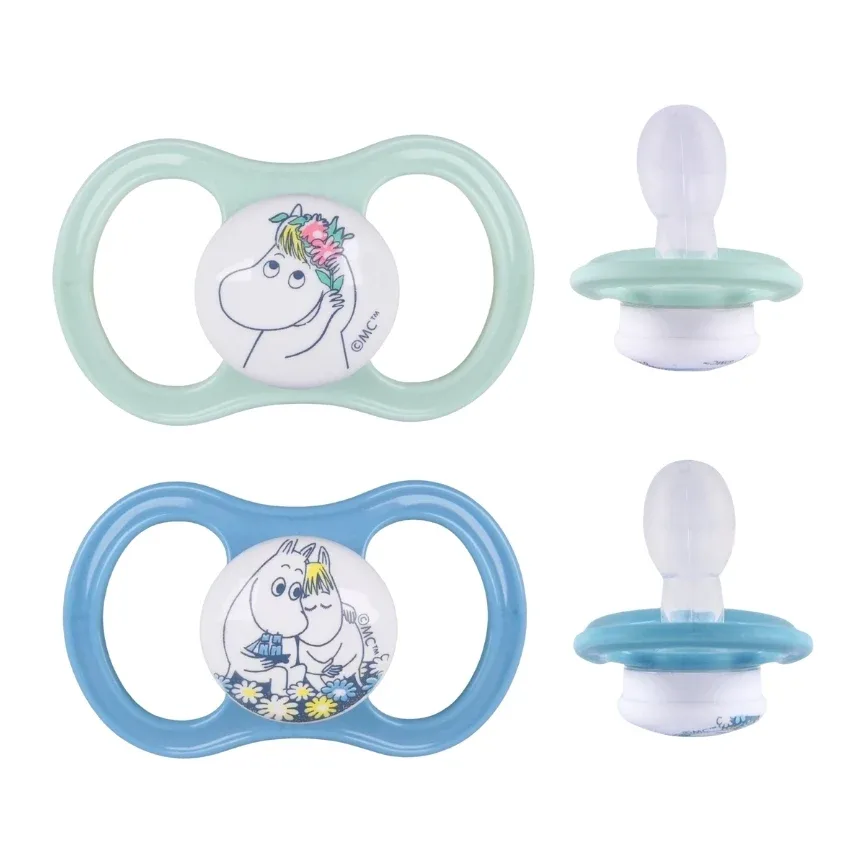 ESSKA Happy Muminedition Napp + 4 månader 2-pack ljusgrön/blå från Esska – köp hos Apotek Hjärtat