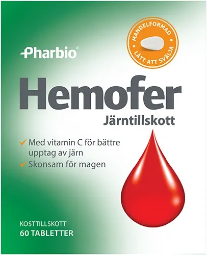Pharbio Hemofer Järn 60 st från Pharbio – köp hos Apotek Hjärtat