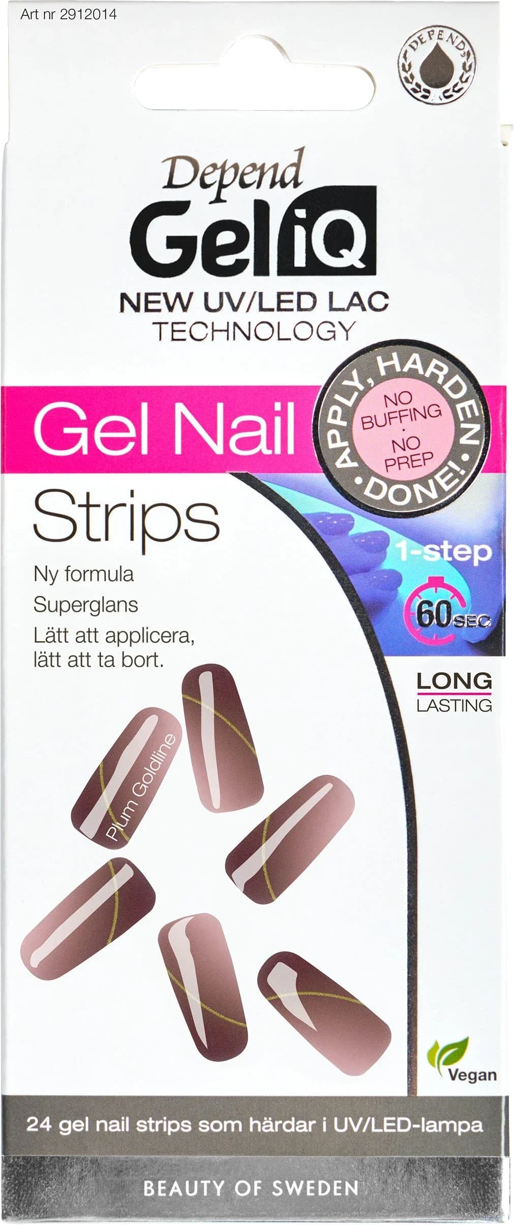 Depend Gel iQ Gel Nail Strips 24 st Plum Goldline från Depend – köp hos Apotek Hjärtat
