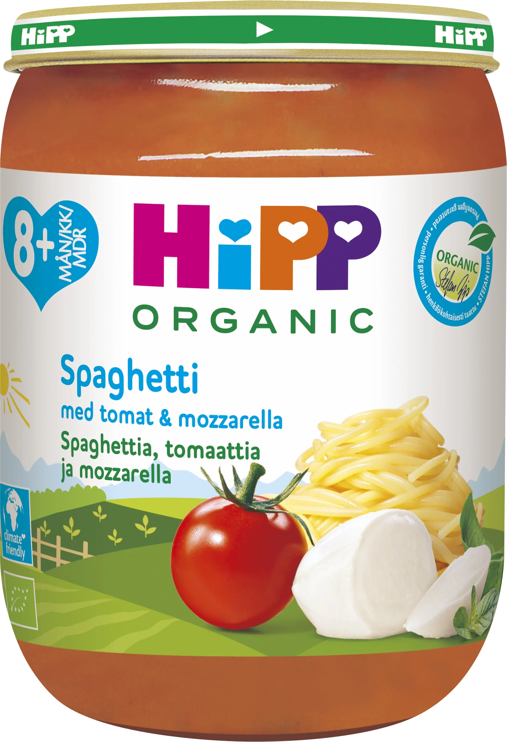 HiPP Spaghetti, tomat & mozzarella 8 mån 190 g från HiPP – köp hos Apotek Hjärtat