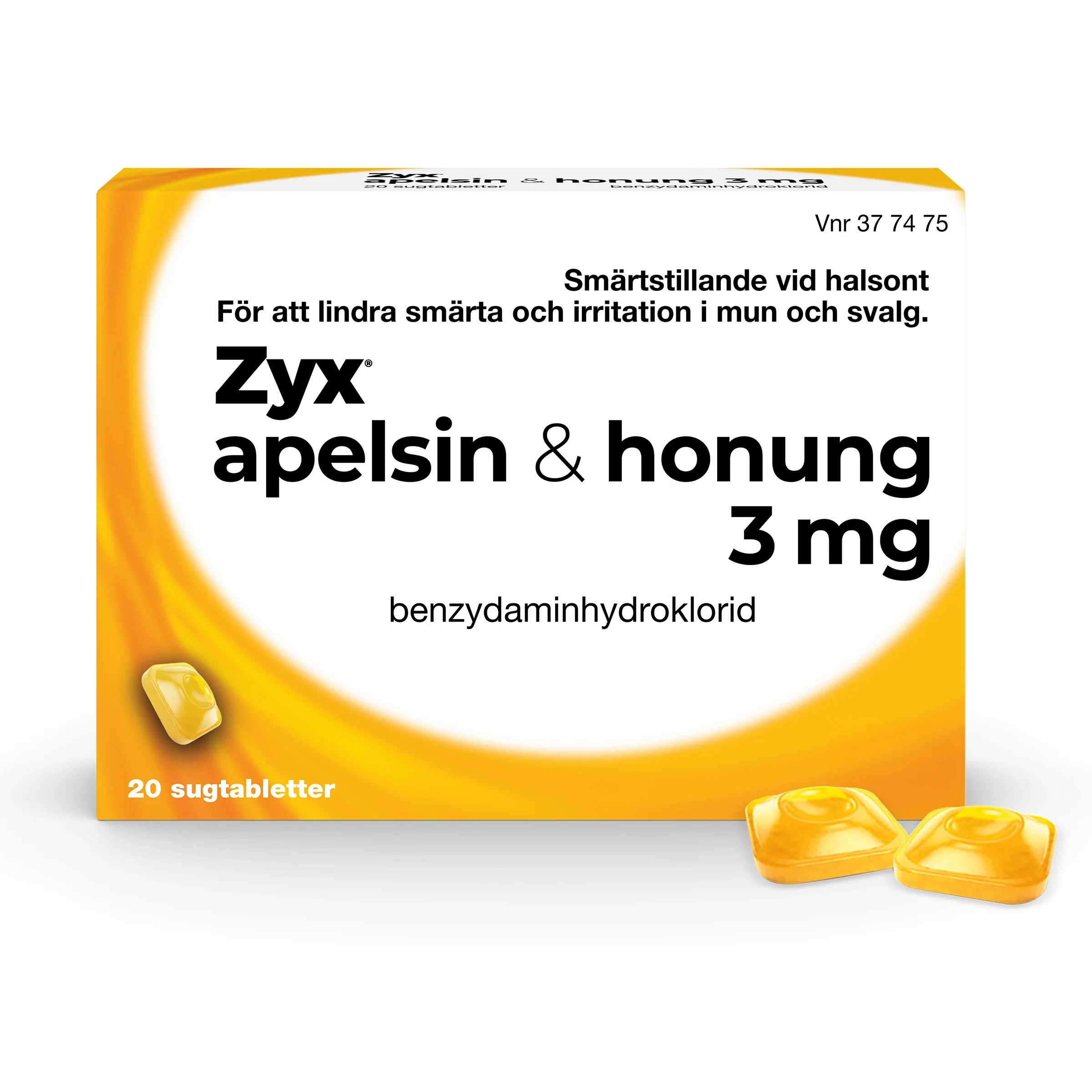 Zyx Apelsin & Honung Sugtablett 3 mg 20 sugtabletter från Zyx – köp hos Apotek Hjärtat