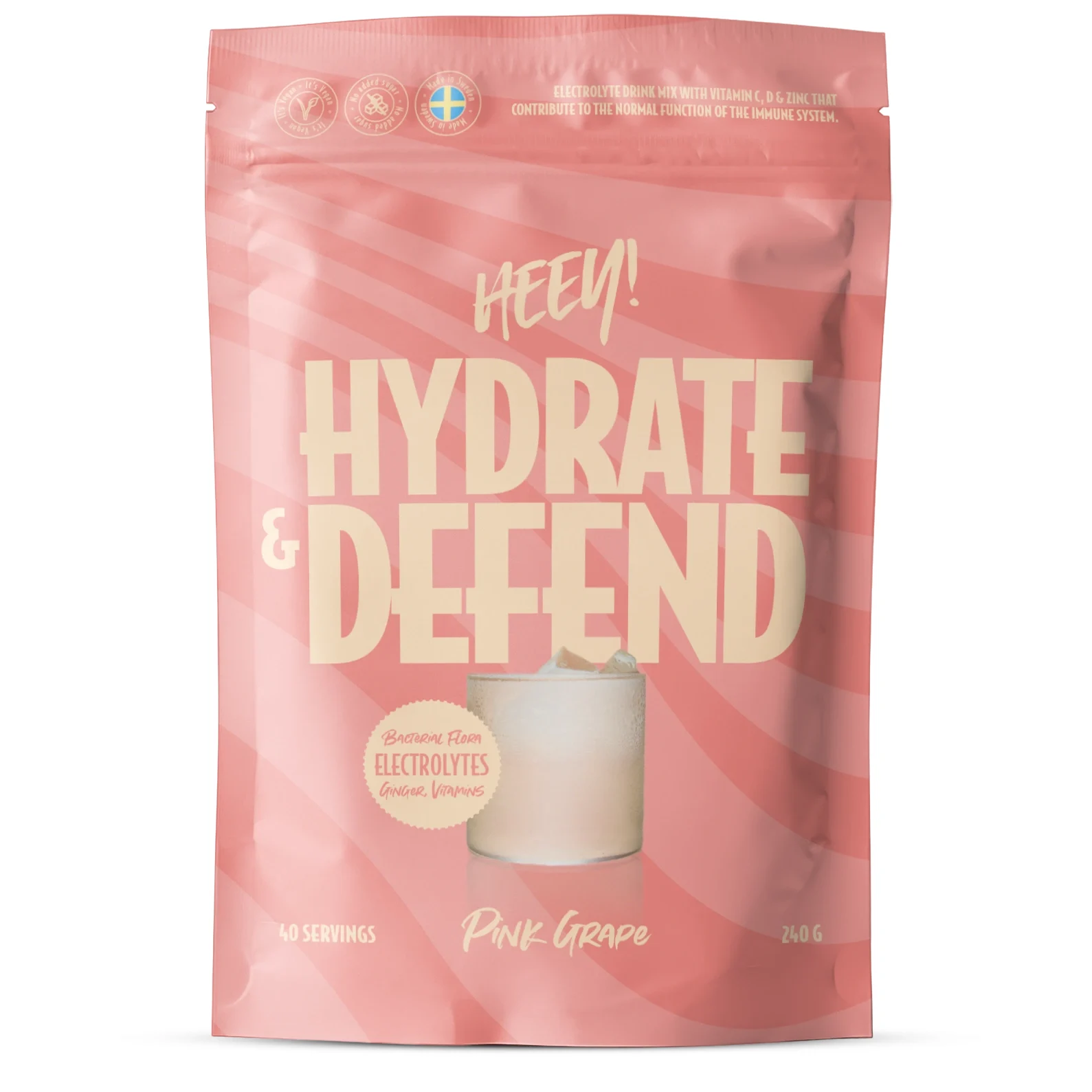 Heey! Hydrate & Defend Elektrolyter Rosa Grapefrukt 240 g från Heey! – köp hos Apotek Hjärtat