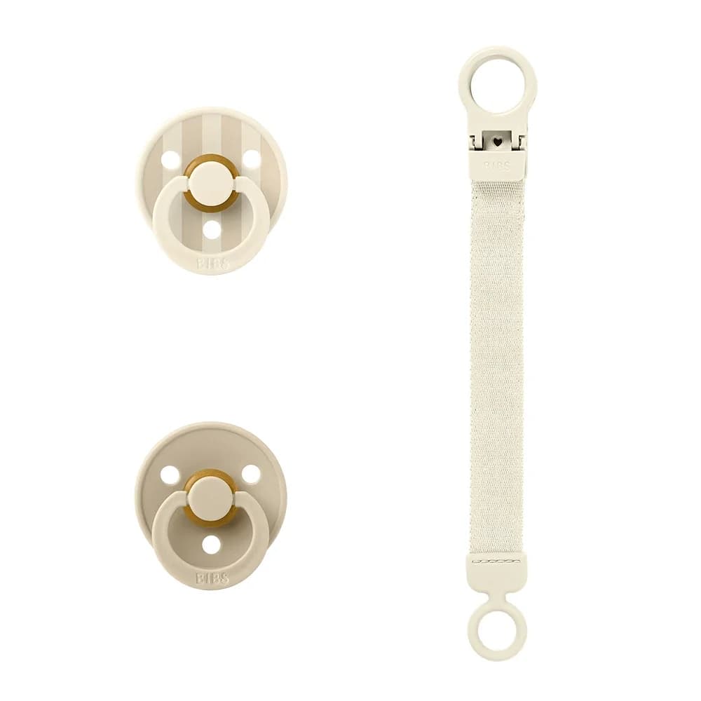 BIBS Colour Pacifier & Loop Clip Gift Set Latex Size 1 Ivory från BIBS – köp hos Apotek Hjärtat