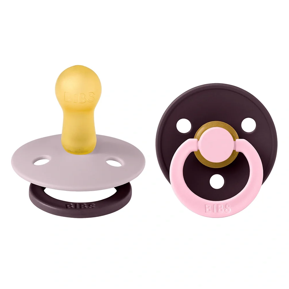 BIBS Pacifier Studio Colour Fusion Latex Dusky Lilac Plum Mix 2 pack Size 2 från BIBS – köp hos Apotek Hjärtat