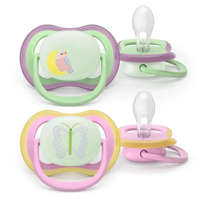 Philips Avent Ultra Air Napp Natt 6-18 mån 2-pack Rosa/Grön från Philips Avent - köp hos Apotek Hjärtat