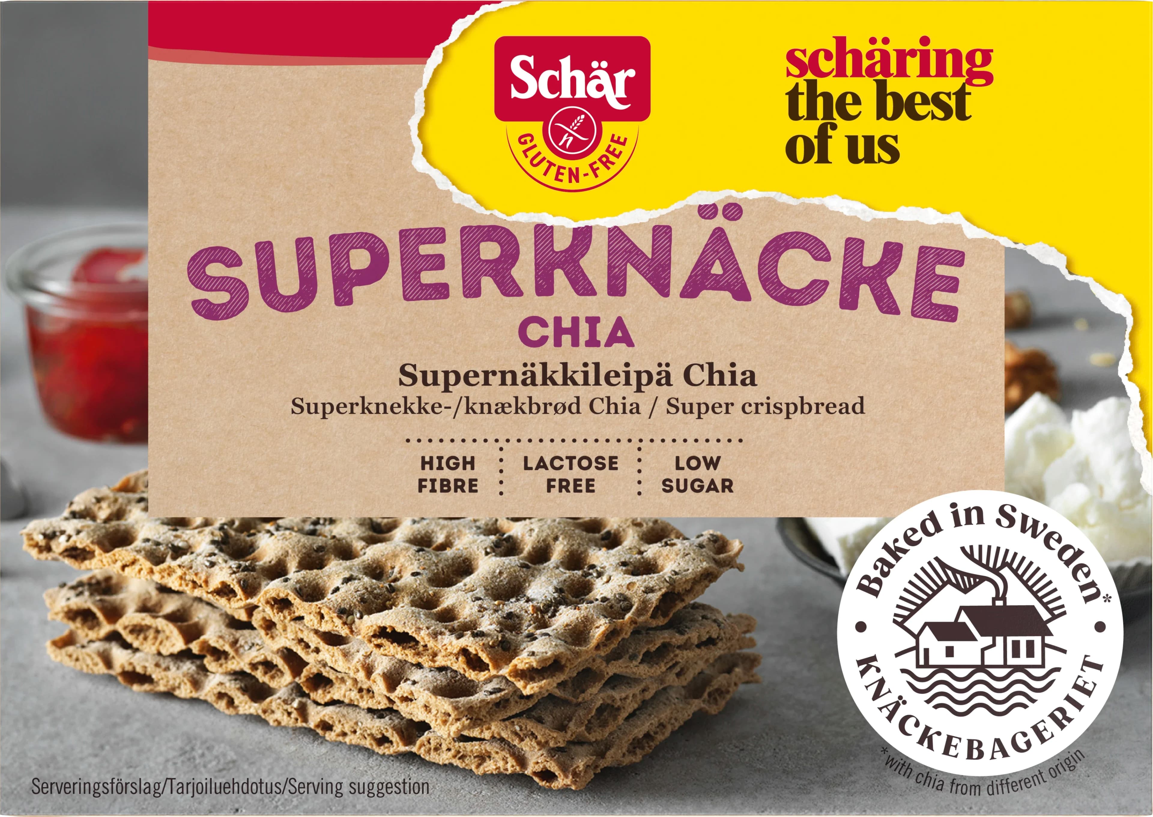 Schär Glutenfritt Superknäcke Chia 140 g från Schär – köp hos Apotek Hjärtat