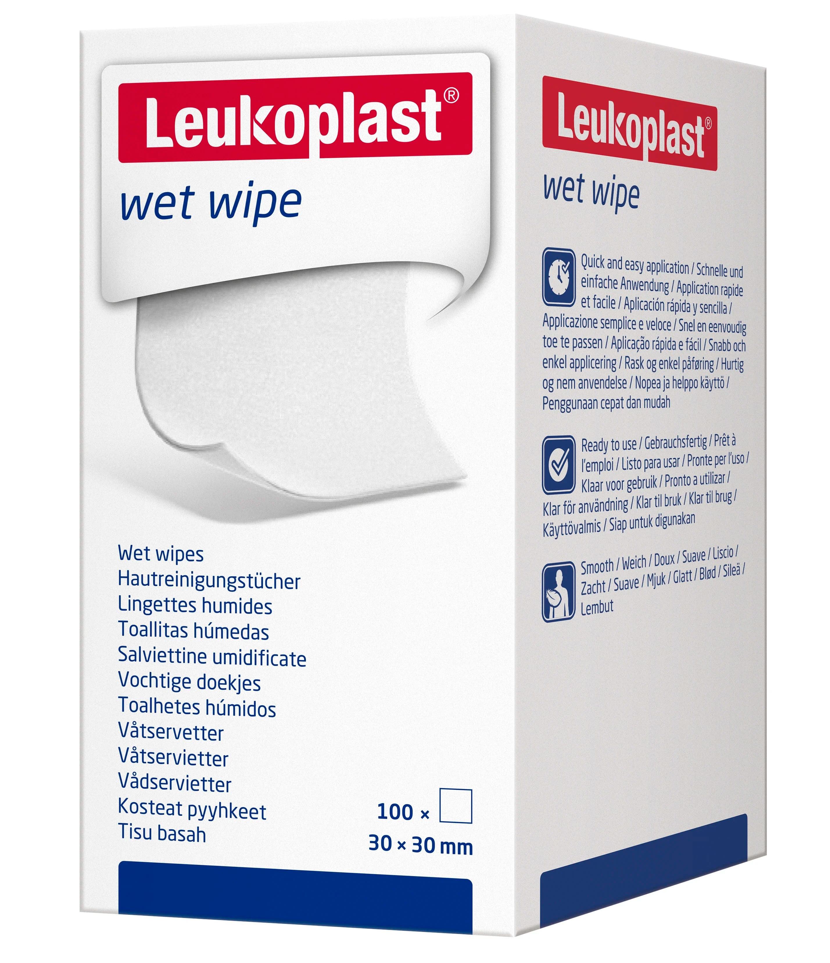 Leukoplast Wet Wipe 3x3 cm 100 st från Leukoplast – köp hos Apotek Hjärtat
