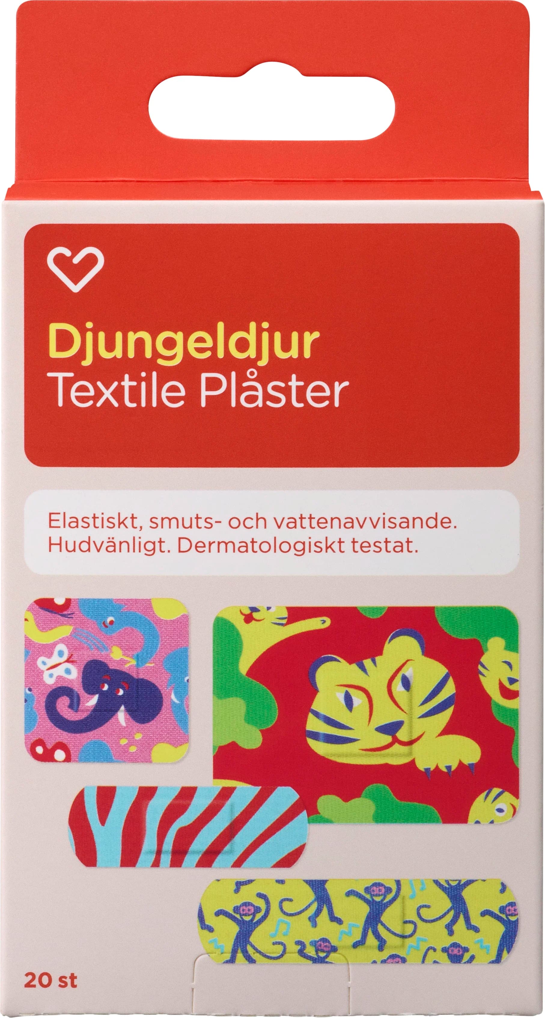 Hjärtats Plåster Barn Djungeldjur Textile 20st från Hjärtats – köp hos Apotek Hjärtat