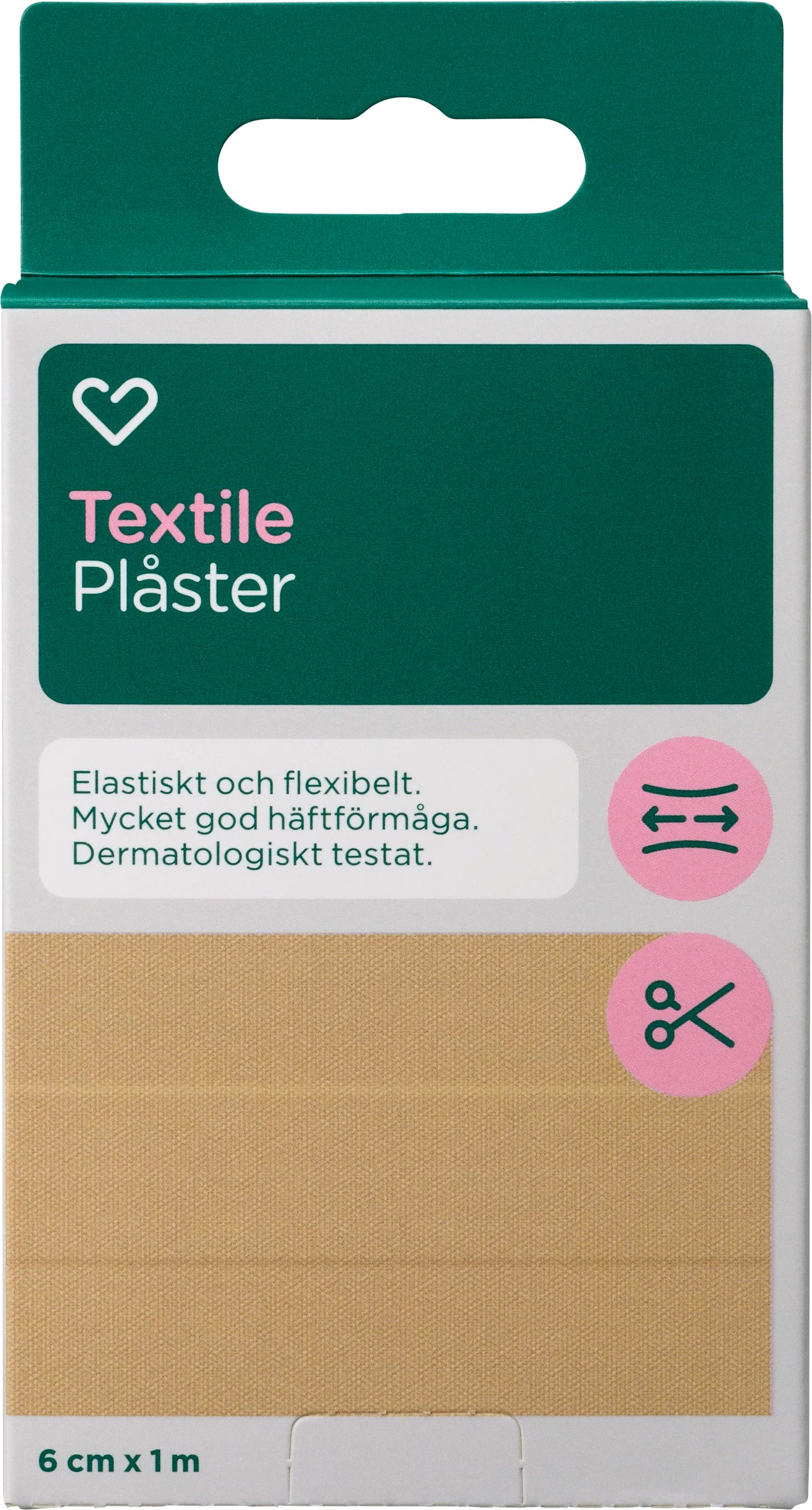 Hjärtats Plåster Textile 6cm x 1m 1st från Hjärtats – köp hos Apotek Hjärtat