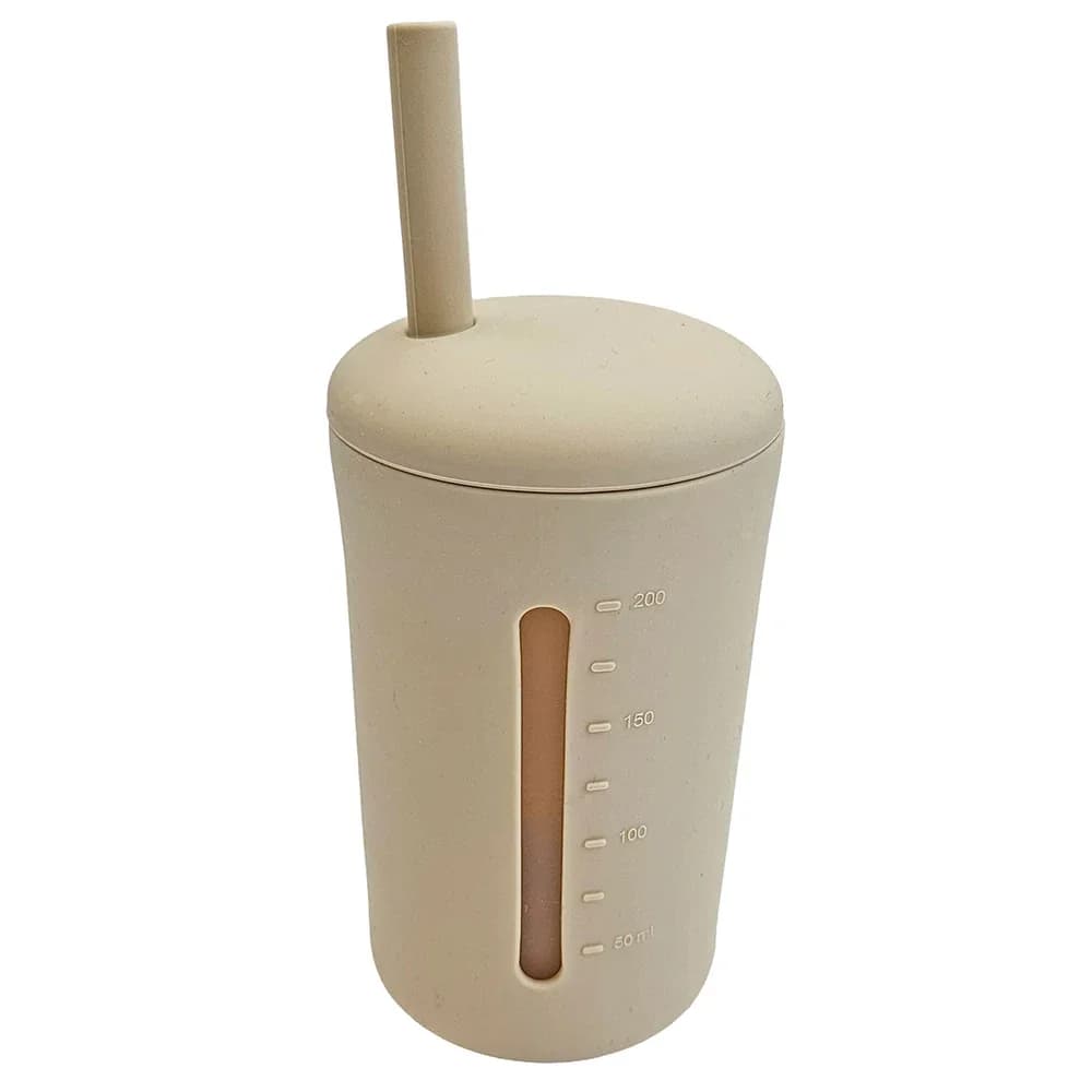 Summerville Organic Mugg med sugrör Silikon 200ml Sandshell från Summerville Organic – köp hos Apotek Hjärtat
