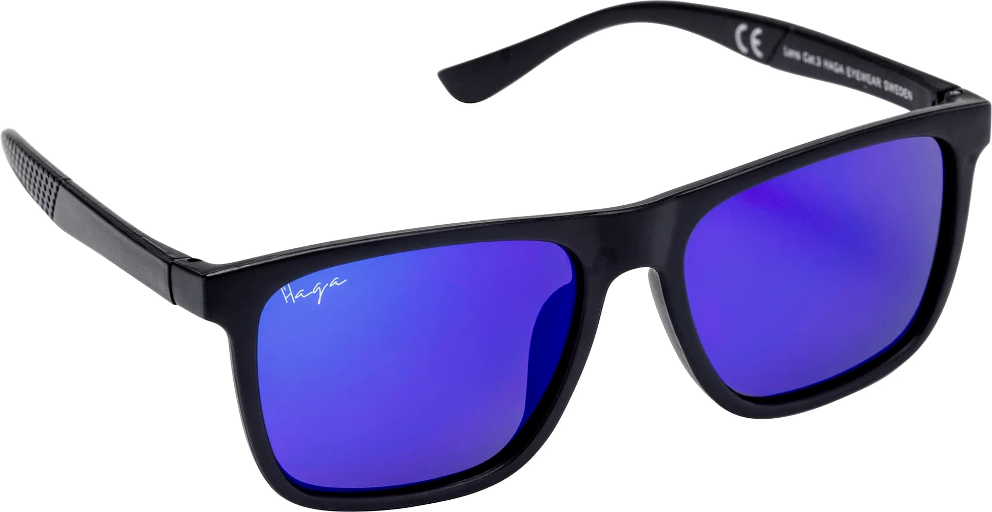 Haga Eyewear Atlanta Polarized Matt Black Blue Mirror Lens från Haga Optik – köp hos Apotek Hjärtat