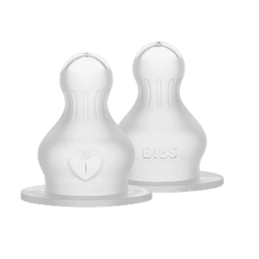 BIBS Baby Bottle Nipple Round Silicone Slow Flow 2-pack från BIBS – köp hos Apotek Hjärtat