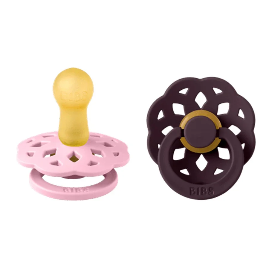BIBS Pacifier Boheme Latex Baby Pink/Plum 2-pack Size 2 från BIBS – köp hos Apotek Hjärtat