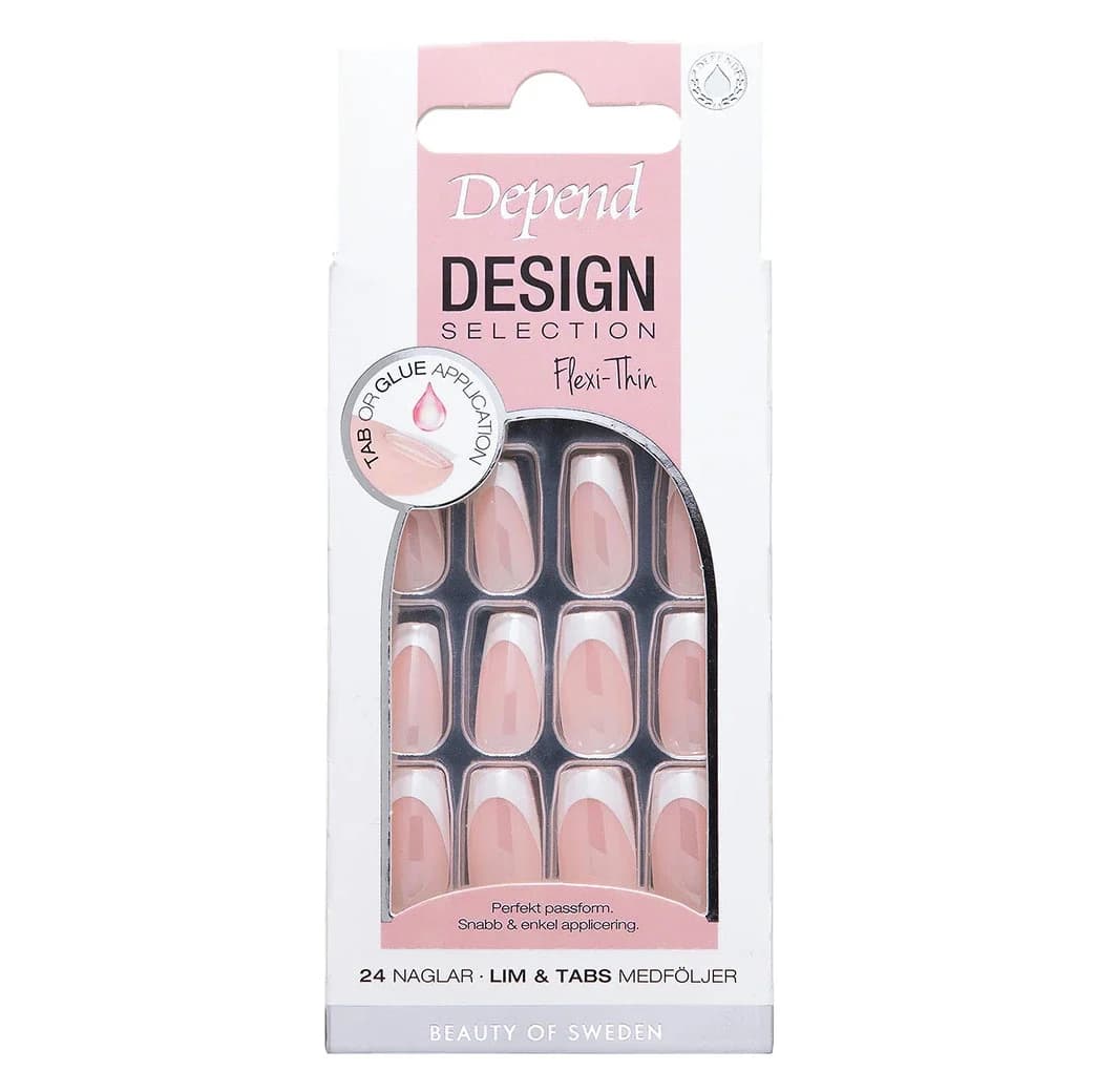 Depend Design Selection 24 st French White Chrome Short Coffin från Depend – köp hos Apotek Hjärtat