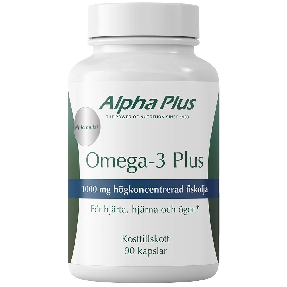 Alpha Plus Omega-3 Plus 90 kapslar från Alpha Plus – köp hos Apotek Hjärtat
