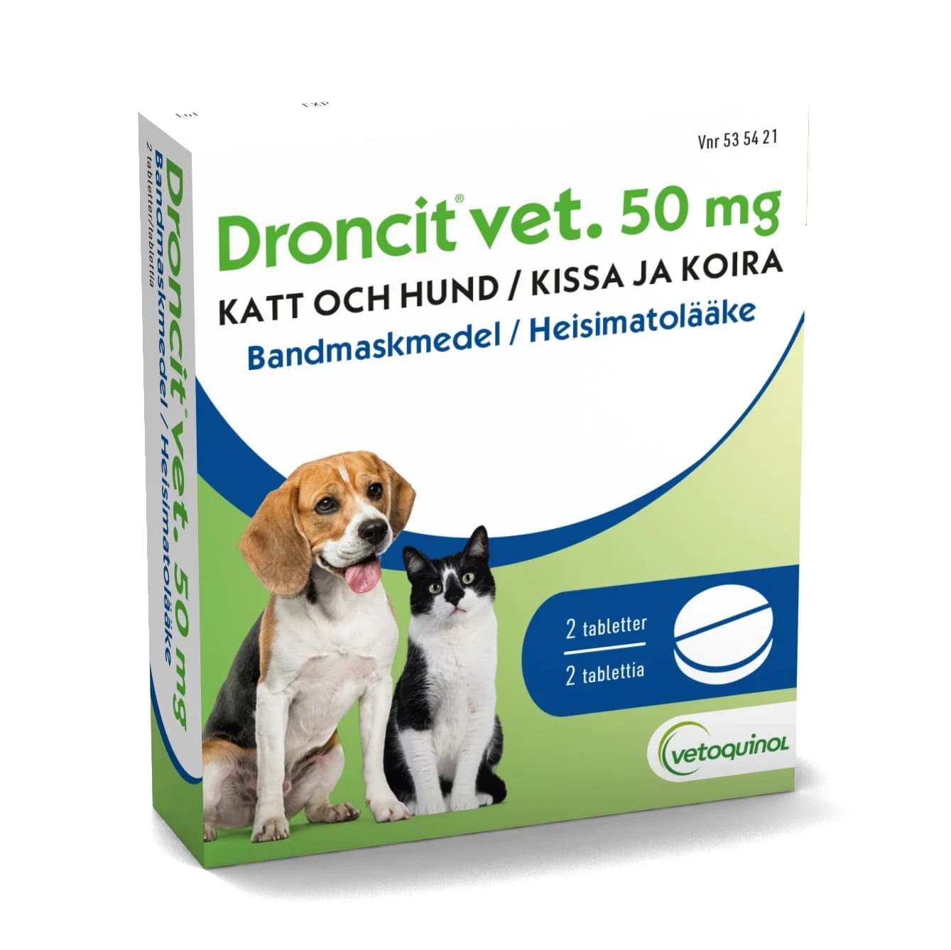 Droncit vet. tablett 50 mg 2 st från Droncit Vet – köp hos Apotek Hjärtat