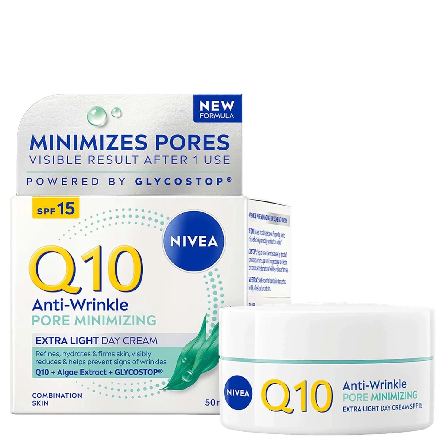 Nivea Q10 Anti-Wrinkle Pore Minimising Extra Light Day Cream SPF15, 50 ml från Nivea - köp hos Apotek Hjärtat