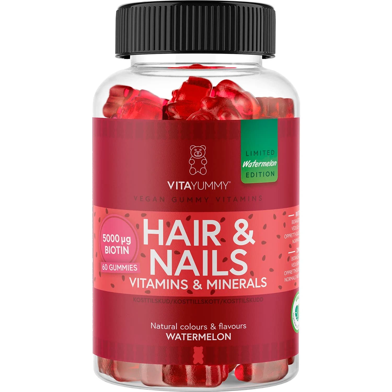 VitaYummy Hair & Nails Watermelon 60 st från VitaYummy – köp hos Apotek Hjärtat