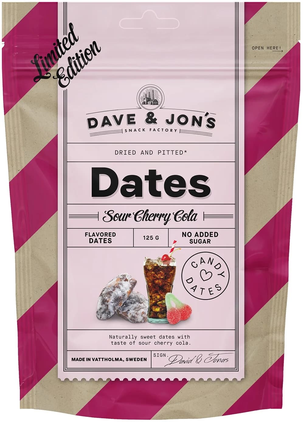 Dave & Jon's Dadlar Sour Cherry Cola 125 g från Dave & Jons – köp hos Apotek Hjärtat