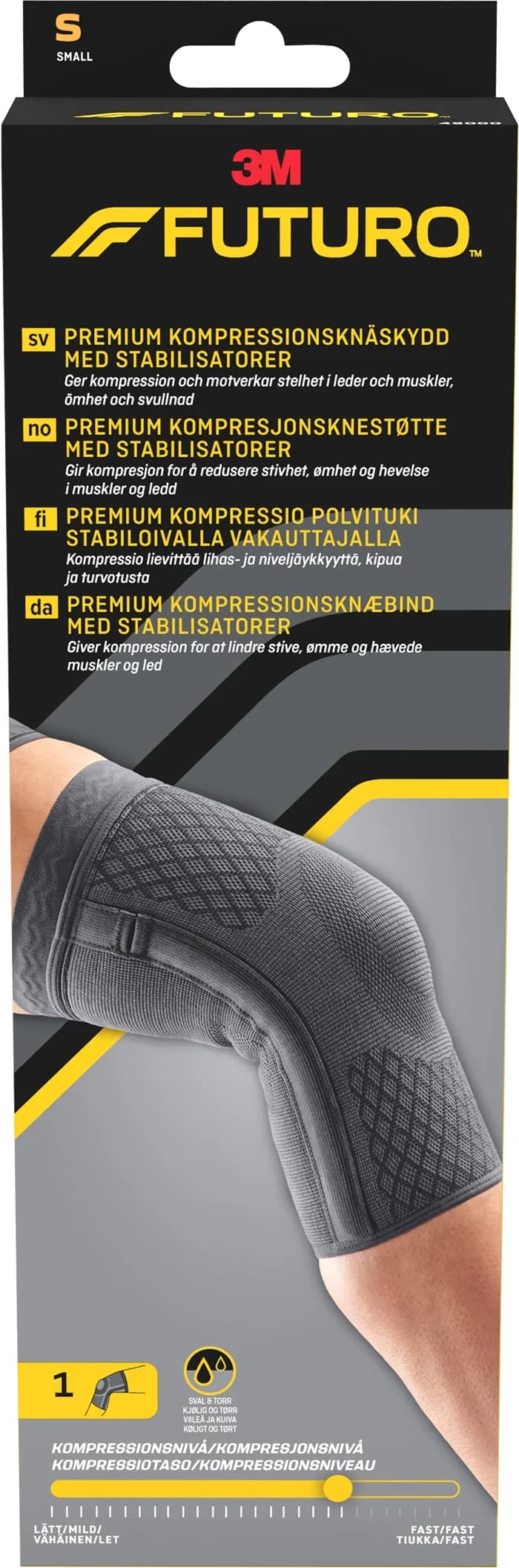Futuro Premium Kompressionsknäskydd med stabilisatorer S från Futuro – köp hos Apotek Hjärtat
